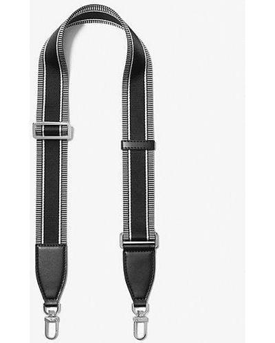 Michael Kors Striped Nylon Bag Strap - Black