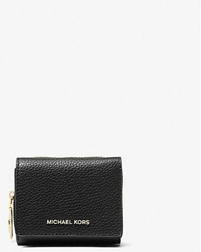 Michael Kors Mk Empire Small Pebbled Leather Tri-Fold Wallet - White