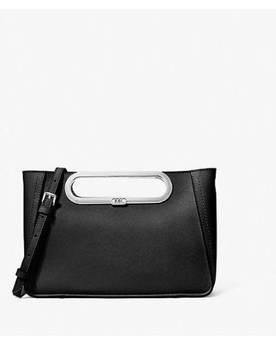 Michael Kors Chelsea Large Saffiano Leather Convertible Crossbody Bag - Black