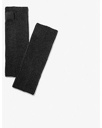 Michael Kors Ribbed Cashmere Fingerless Gloves - Black