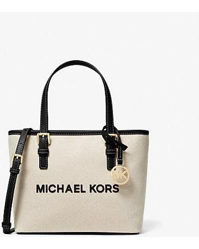 Michael Kors Jet Set Travel Extra-small Canvas Top-zip Tote Bag - Natural