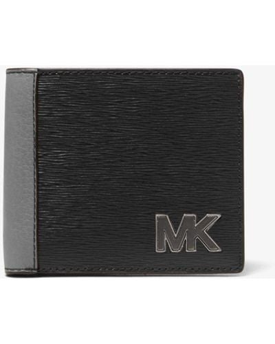 Michael Kors Brieftasche Hudson Aus Zweifarbigem Leder - Weiß