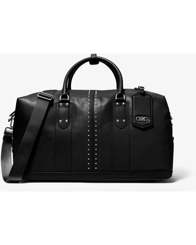 Michael Kors Astor Studded Leather Duffel Bag - Black