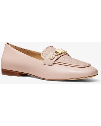 Michael Kors Farrah Logo And Leather Loafer - Pink