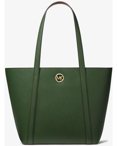 MICHAEL Michael Kors Hadleigh Large Pebbled Leather Tote Bag - Green