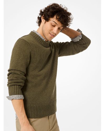 Michael Kors Cotton And Linen Pullover - Green