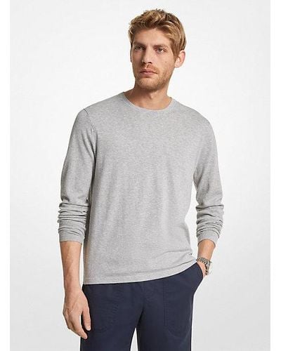 Michael Kors Cotton Jersey Crewneck Sweater - Grey