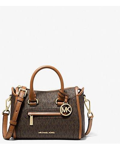 Michael Kors Carine Extra-small Logo Satchel - Brown