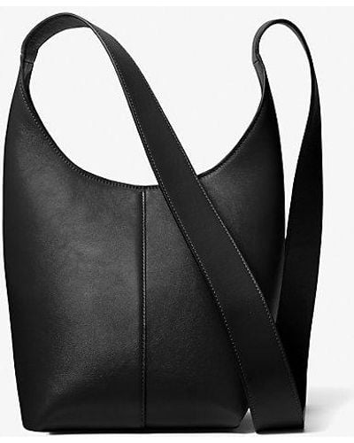 Michael Kors Dede Mini Leather Hobo Bag - Black