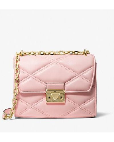 Michael Kors Serena Small Quilted Crossbody Bag - Pink
