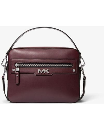 Michael Kors Varick Leather Camera Bag - Purple
