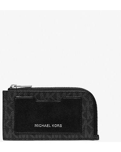 Michael Kors Logo Zip-around Card Case - Black
