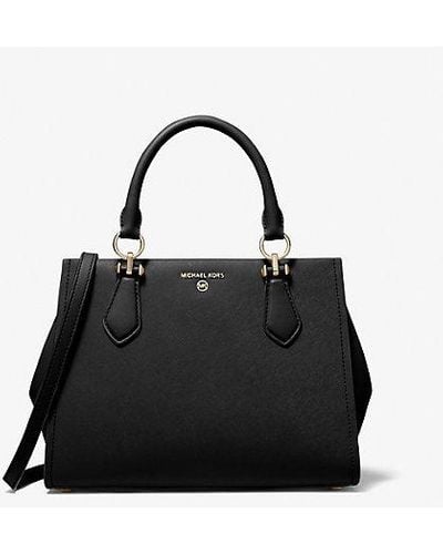 Michael Kors Mk Marilyn Medium Saffiano Leather Satchel - Black