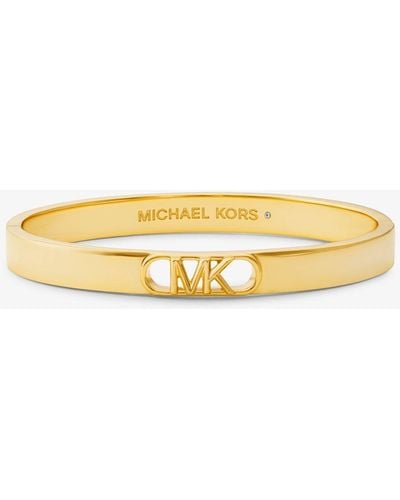 Michael Kors Bracelet rigide en laiton plaqué en métal précieux avec logo Empire - Métallisé
