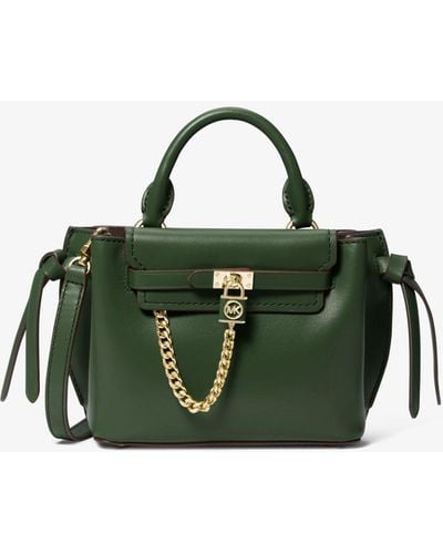 MICHAEL Michael Kors Hamilton Legacy Extra-small Leather Belted Satchel - Green