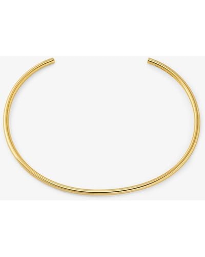 Michael Kors Precious Metal-plated Brass Collar Necklace - White