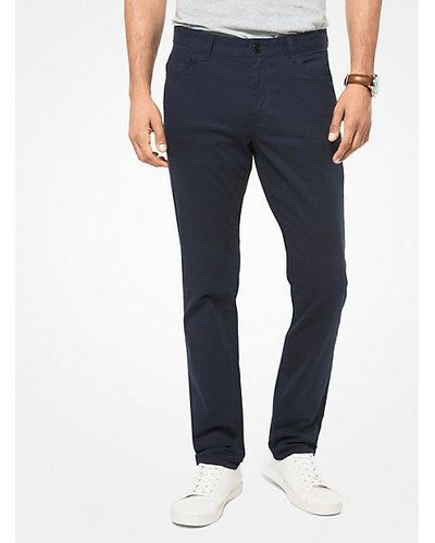 Michael Kors Parker Slim-fit Stretch-twill Pants - Blue