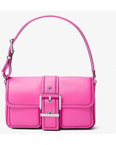 Michael Kors Colby Medium Leather Shoulder Bag - Pink