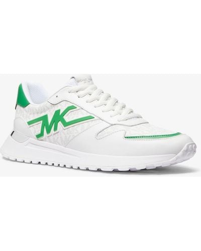 Michael Kors Dax Logo And Leather Sneaker - Green