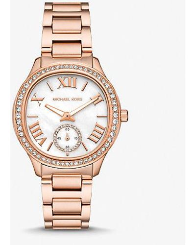 Michael Kors Mk Sage Pavé-Tone And Crocodile Embossed Leather  