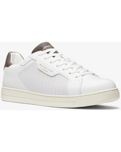 Michael Kors Mk Keating Leather Sneakers - White