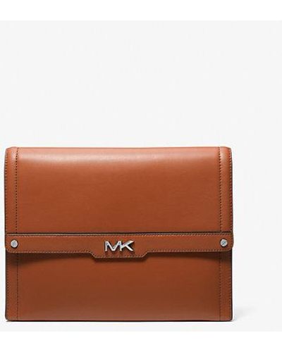 Michael Kors Varick Leather Document Holder - Brown