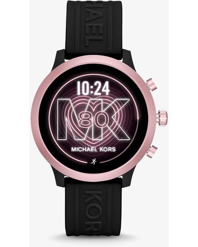 Michael Kors Reloj Inteligente Access Mkgo Gen 4 En Tono Rosa De Silicona - Negro