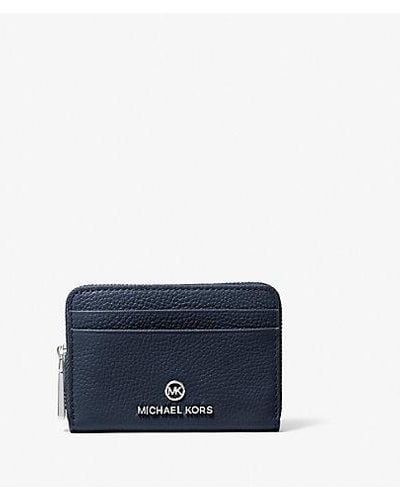MICHAEL Michael Kors Jet Set Small Pebbled Leather Wallet - Blue