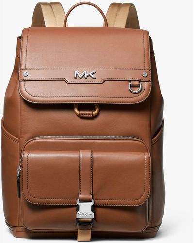 Michael Kors Varick Leather Backpack - Brown