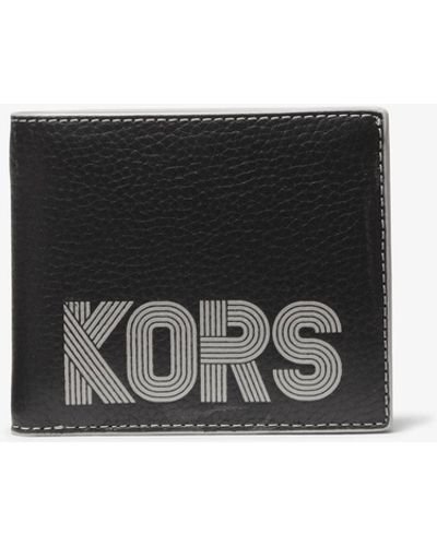 Michael Kors Cooper Graphic Pebbled Leather Billfold Wallet - Multicolor
