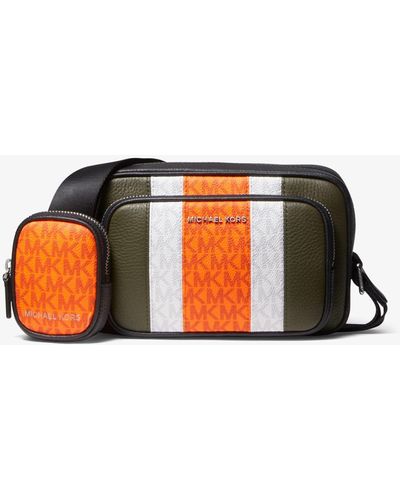 Michael Kors Camera bag Hudson in pelle con logo e pochette - Arancione