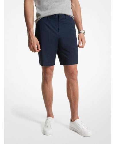 Michael Kors Mk Stretch Cotton Shorts - Blue