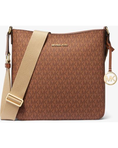 Michael Kors Jet Set Travel Large Signature Logo Messenger Bag in