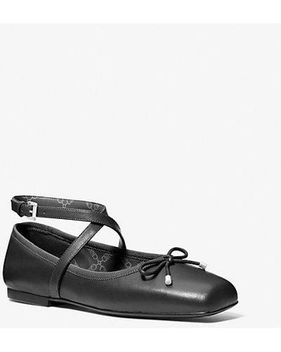Michael Kors Collette Leather Ballet Flat - Black