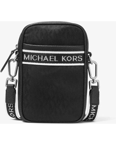 Michael Kors Kent Logo Jacquard Smartphone Crossbody Bag - Black