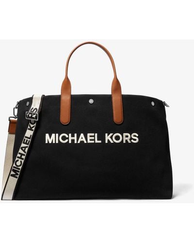 Michael Kors Xxl-Shopper Brooklyn Aus Baumwoll-Canvas - Schwarz