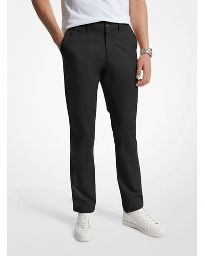 Michael Kors Mk Slim-Fit Cotton Blend Chino Trousers - Black
