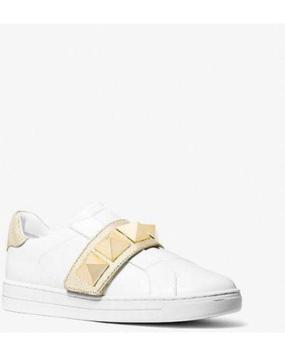 Michael Kors Kenna Studded Leather Sneaker - White