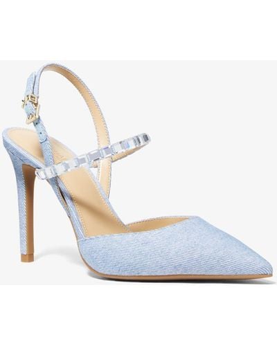 Michael Kors Zapato de salón Ava Flex de denim con adorno - Blanco