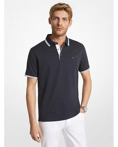 Michael Kors Greenwich Cotton Polo Shirt - Blue