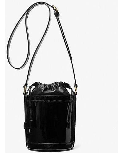 Michael Kors Audrey Medium Patent Leather Bucket Bag - Black