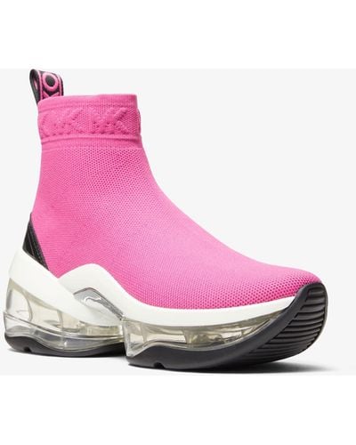 MICHAEL Michael Kors Olympia Extreme Stretch Knit Sock Sneaker - Pink