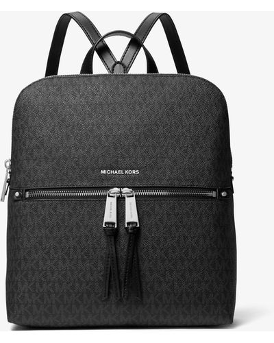 Michael Kors Rhea Medium Logo Slim Backpack - Black
