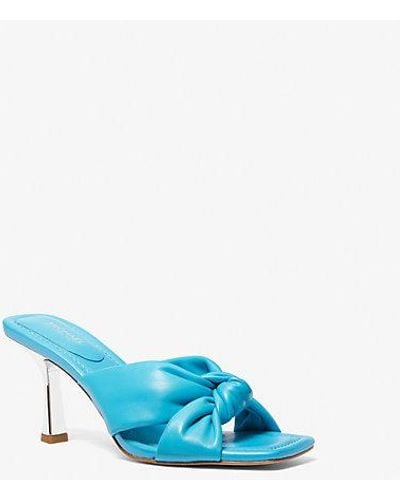 Michael Kors Elena Leather Sandal - Blue