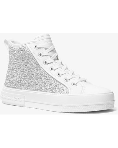 Michael Kors Sneaker alta Evy in tessuto scuba con decorazioni - Bianco