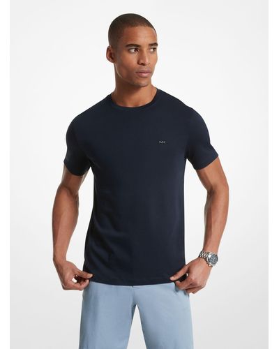 Michael Kors Camiseta de cuello redondo en algodón - Azul