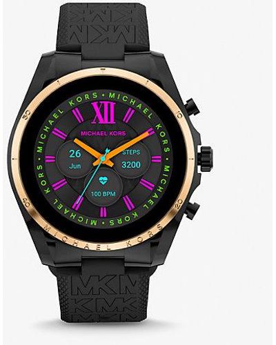 Michael Kors Gen 6 Bradshaw Black-tone And Logo Silicone Smartwatch