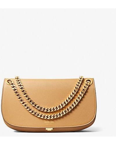 Michael Kors Christie Medium Leather Envelope Bag - Natural