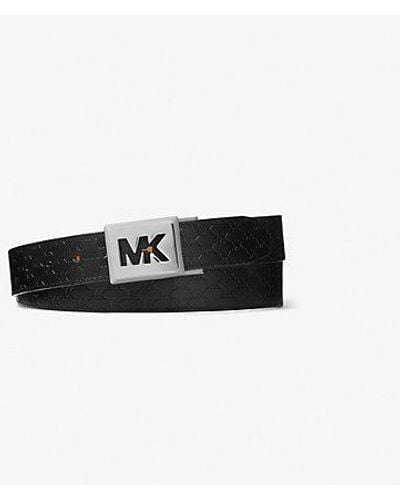 Michael Kors Reversible Logo Embossed Belt - White