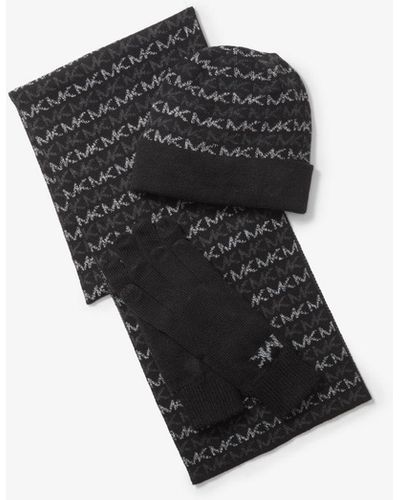 Michael Kors Set regalo di accessori per il clima freddo con logo jacquard - Nero